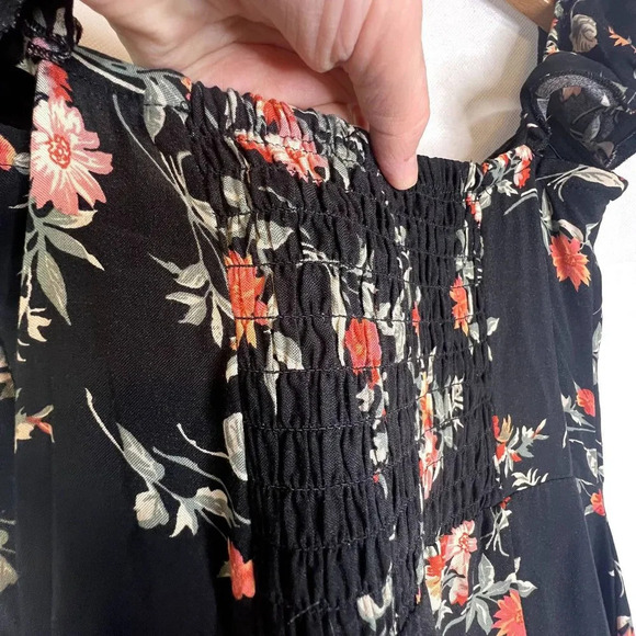 Ambiance Floral Flutter‎ Sleeve Maxi Dress Split Skirt Size Small - Picture 10 of 13